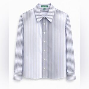 Lauren Ralph Lauren Purple and White Striped Blouse